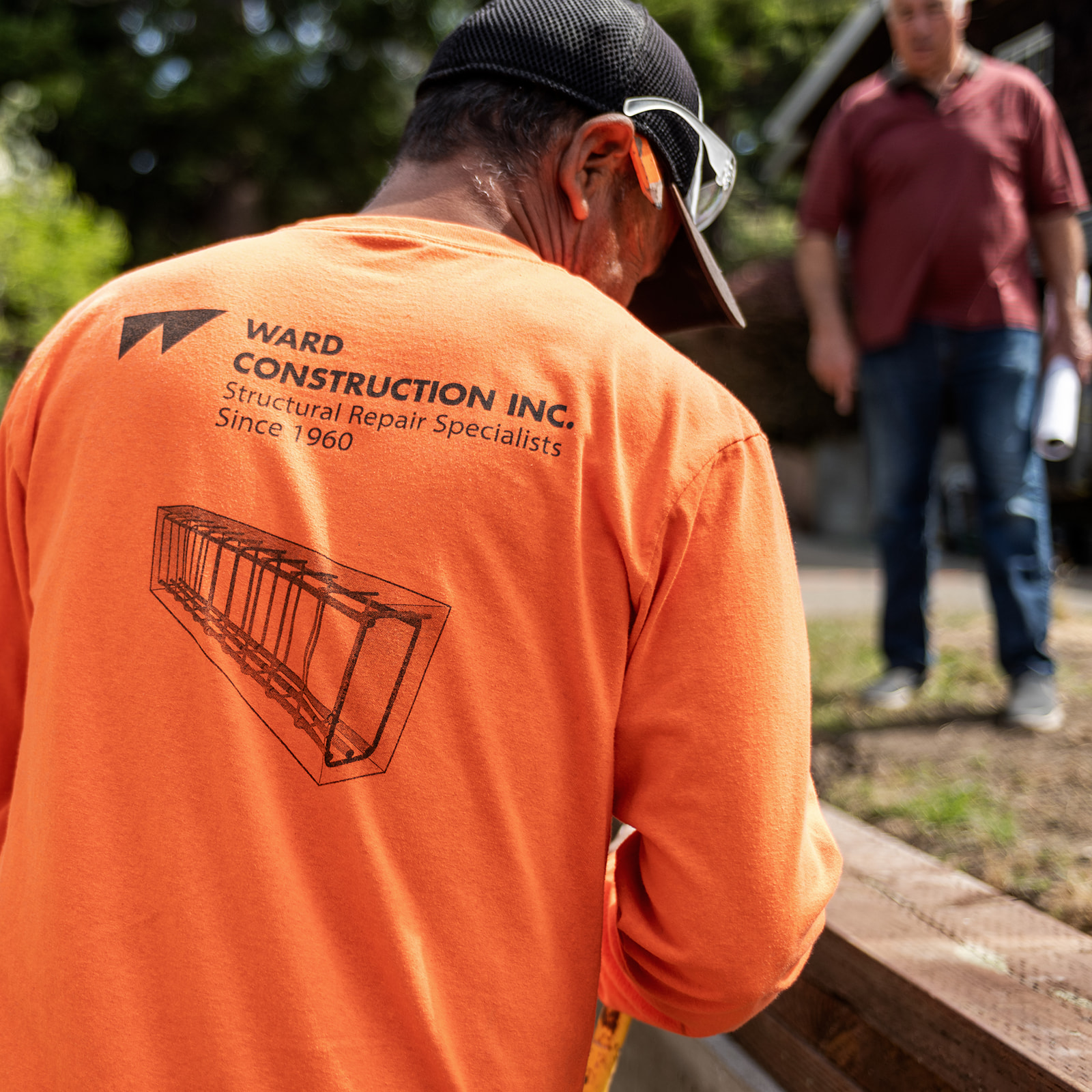 Worker wearing Ward shirt