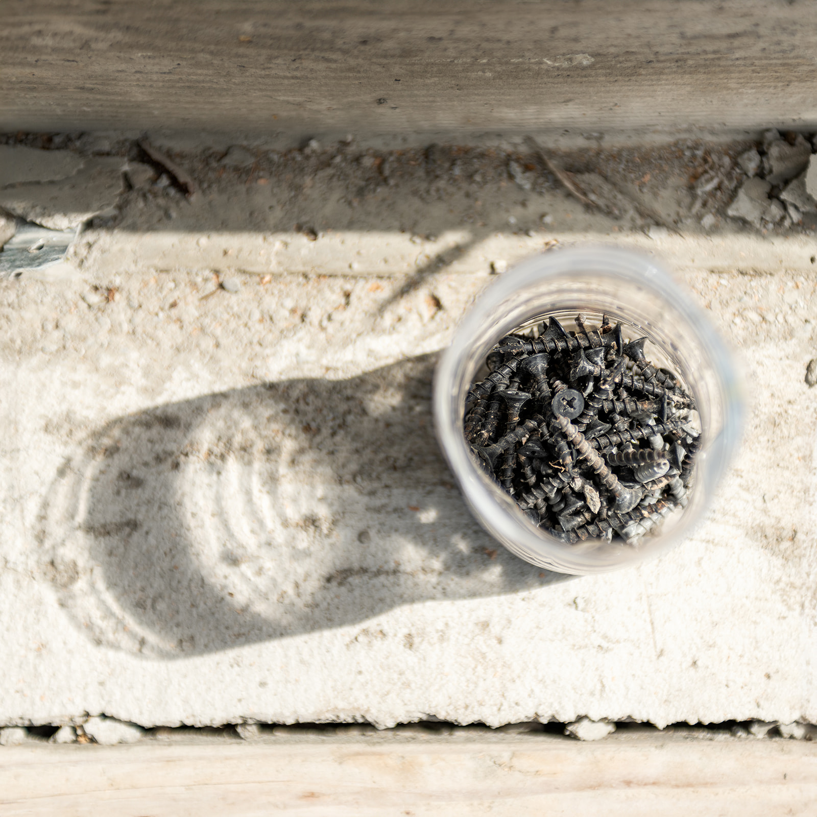 bucket of screws